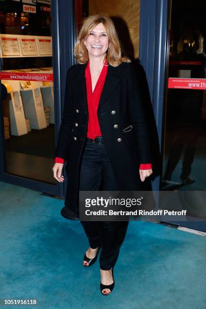 Actress Florence Pernel attends "Le Banquet" Theater play at Theatre du Rond-Point on October 11, 2018 in Paris, France.
