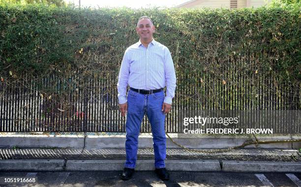 Democratic candidate for the 39th Congressional District, Gil Cisneros stands outside campaign headquarters in Fullerton,, South East of Los Angeles,...