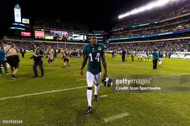 Philadelphia Eagles wide receiver Mike Wallace after an NFL regular season football game against the Atlanta Falcons on September 6 at Lincoln...