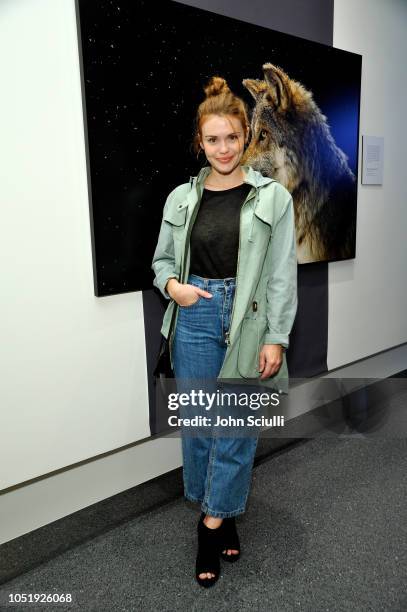 Holland Roden attends the National Geographic Photo Ark at Annenberg Space For Photography on October 11, 2018 in Century City, California.