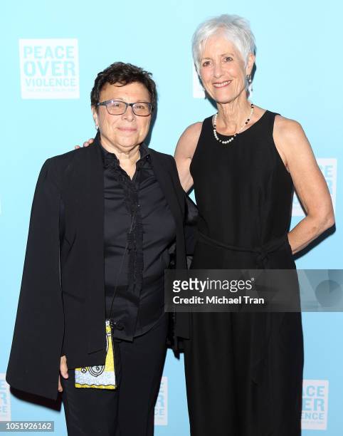 Patti Giggans and Cathy Friedman of Peace Over Violenc attend the 2018 Peace Over Violence Gala held at Nomad Los Angeles on October 11, 2018 in Los...