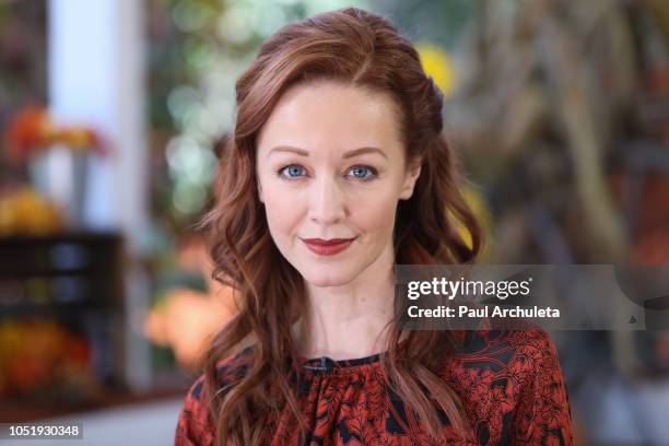 Actress Lindy Booth visits Hallmark's "Home & Family" at Universal Studios Hollywood on October 11, 2018 in Universal City, California.