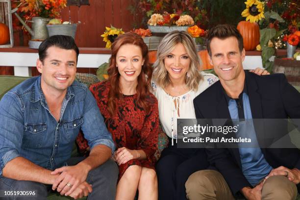 Wes Brown, Lindy Booth, Debbie Matenopoulos and Cameron Mathison on the set of Hallmark's "Home & Family" at Universal Studios Hollywood on October...