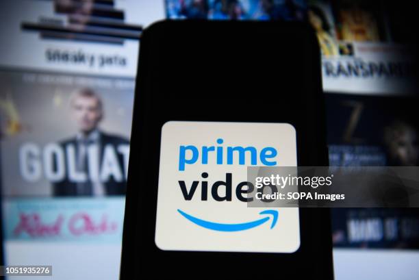 In this photo illustration, the Amazon Prime Video logo is seen displayed on an Android mobile phone.