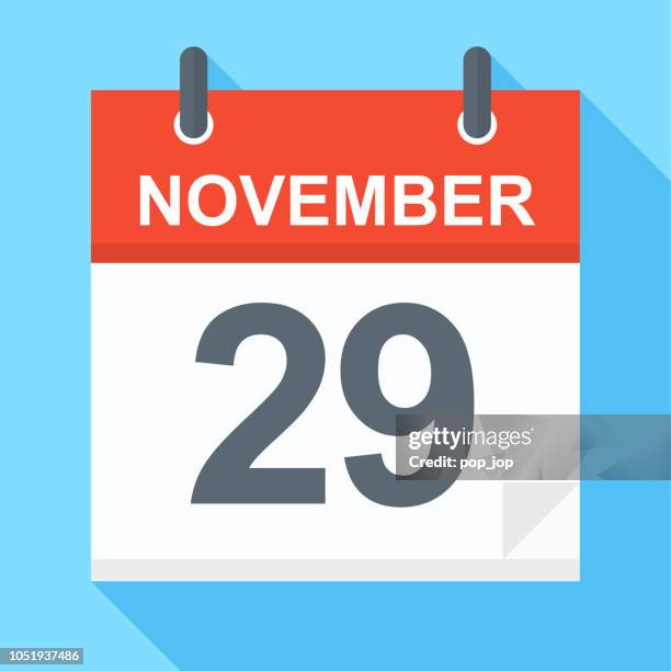 29. november - kalender-symbol - 2018 2019 calendar stock-grafiken, -clipart, -cartoons und -symbole