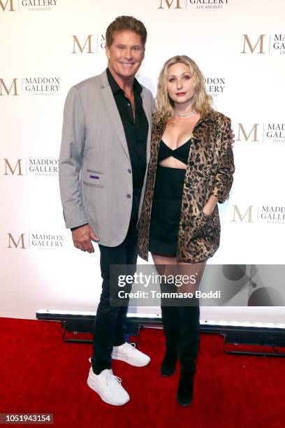 David Hasselhoff and Hayley Hasselhoff attend the Grand Opening Maddox Gallery Los Angeles on October 11, 2018 in West Hollywood, California.