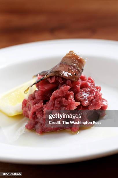 Carne Cruda Piedmontese Style photographed at 2 Amys in Washington, DC on October 8, 2018. .