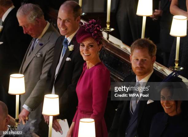 Prince William, Duke of Cambridge Catherine, Duchess of Cambridge, Prince Harry, Duke of Sussex Meghan, Duchess of Sussex attend the wedding of Jack...