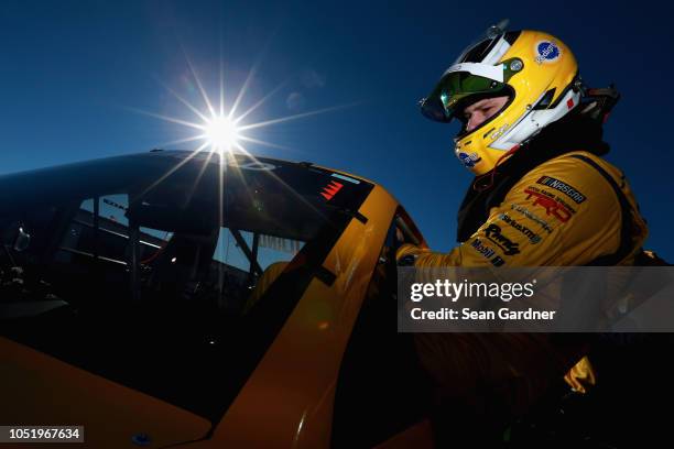 Todd Gilliland, driver of the Pedigree Puppy Toyota, during practice for the NASCAR Camping World Truck Series Fr8Auctions 250 at Talladega...
