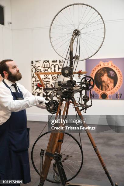 William Kentridges Kinetic Sculpture on view at Sotheby's on October 12, 2018 in London, England. To be sold as part of Sothebys Modern and...