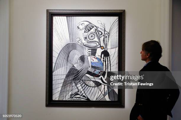 Papa Ibra Talls The Warrior on view at Sotheby's on October 12, 2018 in London, England. To be sold as part of Sothebys Modern and Contemporary...