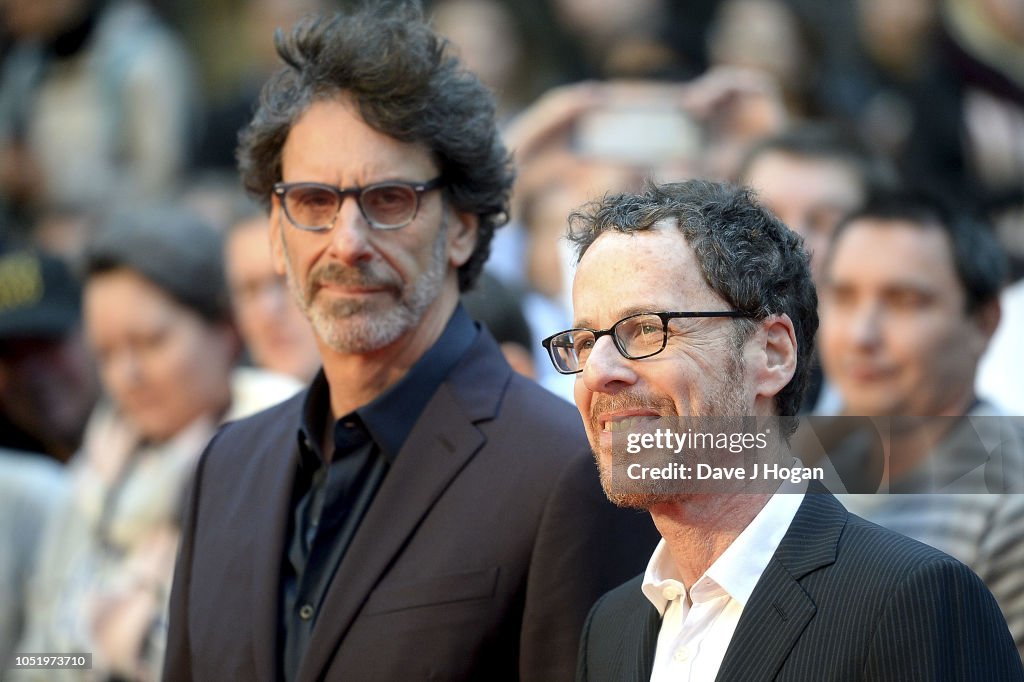 "The Ballad Of Buster Scruggs" UK Premiere - 62nd BFI London Film Festival - VIP Arrivals