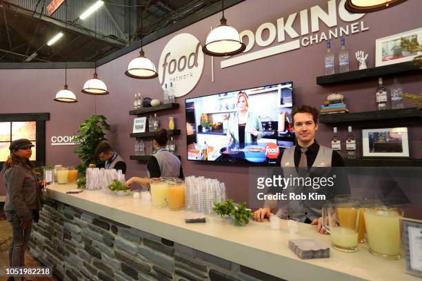Food Network booth at the Food Network & Cooking Channel New York City Wine & Food Festival presented by Capital One - Beverage Media presents...