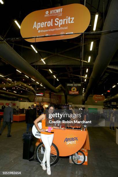 Aperol Spritz booth at the Food Network & Cooking Channel New York City Wine & Food Festival presented by Capital One - Beverage Media presents...
