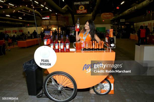 Aperol Spritz booth at the Food Network & Cooking Channel New York City Wine & Food Festival presented by Capital One - Beverage Media presents...