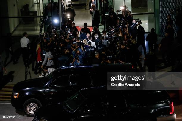 Pastor Andrew Brunson accompanied by his wife Norine Brunson and The U.S. Embassy Charge d'Affaires in capital Ankara, Jeffrey Hovenier arrives at...