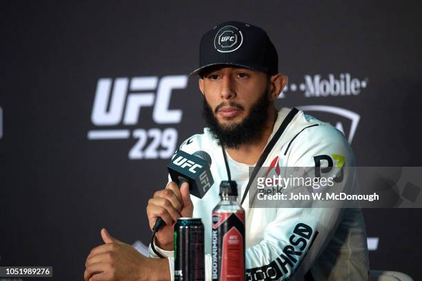 Dominick Reyes during press conference after Light Heavyweight Championship fight vs Ovince Saint Preux at T-Mobile Arena. Las Vegas, NV 10/6/2018...