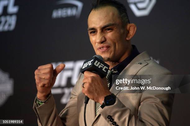 Tony Ferguson during press conference after Lightweight fight at T-Mobile Arena. Las Vegas, NV 10/6/2018 CREDIT: John W. McDonough