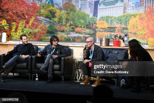 Ben Leventhal, JoeBot Zadeh, Brooks Reitz and Michael Lastoria speak on stage at the Food Network & Cooking Channel New York City Wine & Food...