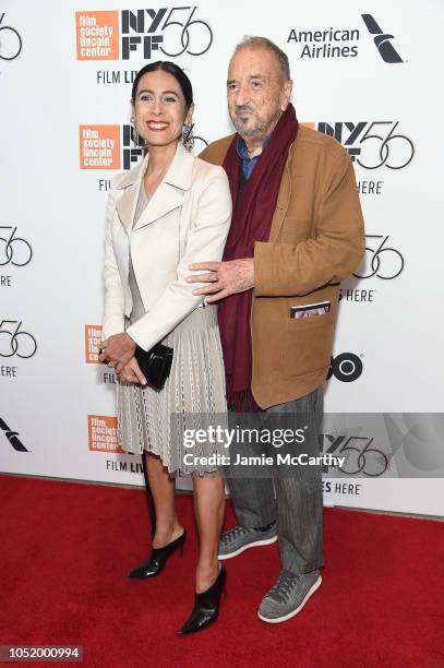 Nahal Tajadod and Jean-Claude Carriere attend the "At Eternity's Gate" premiere during the 56th New York Film Festival at Alice Tully Hall, Lincoln...