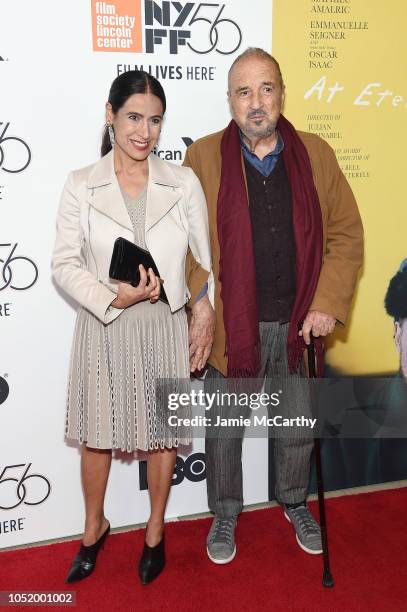 Nahal Tajadod and Jean-Claude Carriere attend the "At Eternity's Gate" premiere during the 56th New York Film Festival at Alice Tully Hall, Lincoln...