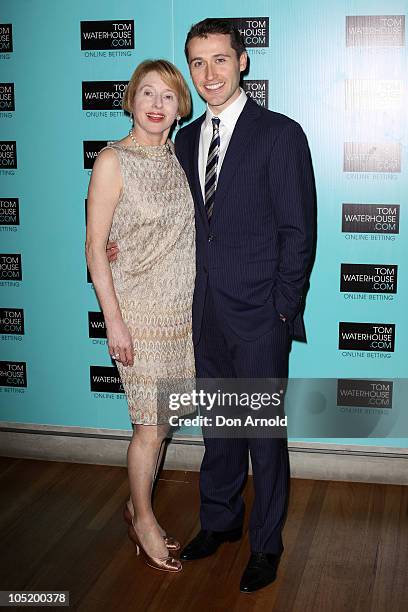 Gai Waterhouse and Tom Waterhouse arrive at the launch event for Tom Waterhouse's racing and sports betting website at Beach Haus on October 12, 2010...