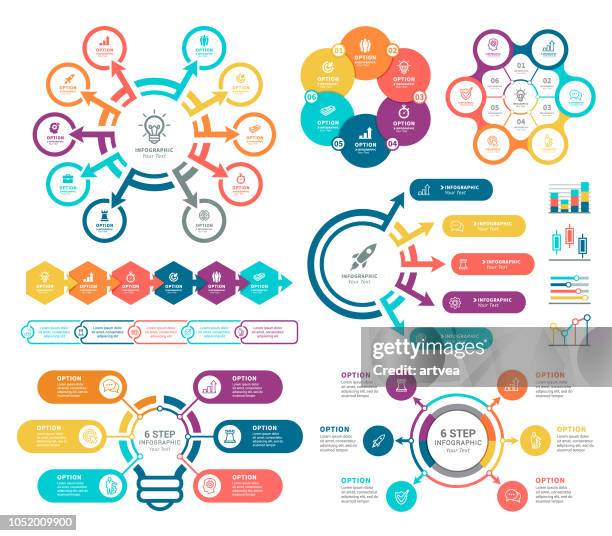 infographic elements - circular flow chart stock illustrations