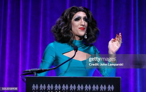 Honoree Marti Gould Cummings attends "A Place At The Table" 2018 Ali Forney Center benefit at Cipriani Wall Street on October 12, 2018 in New York...