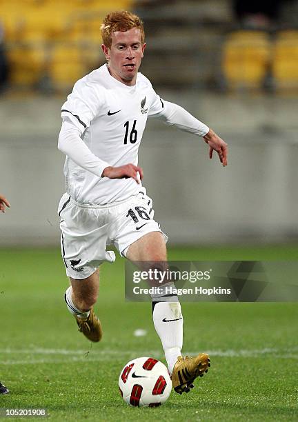 Aaron Clapham of the All Whites makes a run during the International Friendly match between the New Zealand All Whites and Paraguay at Westpac...