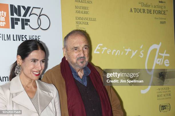 Writers Nahal Tajadod and Jean-Claude Carriere attend the 56th New York Film Festival premiere of "At Eternity's Gate" at Alice Tully Hall, Lincoln...