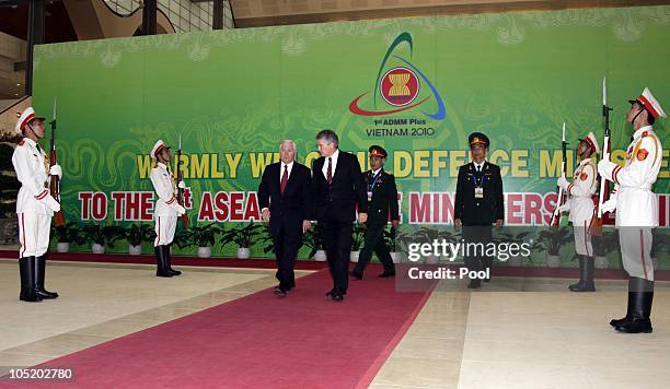 Defence Secretary Robert Gates and Australian Minister for Defence Stephen Smith leave the Association of Southeast Asian Nations Defense Minister...