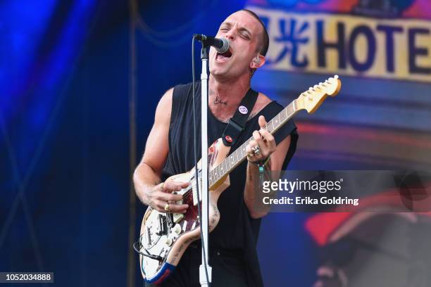 Landon Jacobs of Sir Sly performs during Austin City Limits Festival at Zilker Park on October 12, 2018 in Austin, Texas.