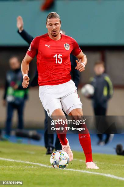 Sebastian Proedl of Austria controls the ball during the UEFA Nations League B group three match between Austria and Northern Ireland at...