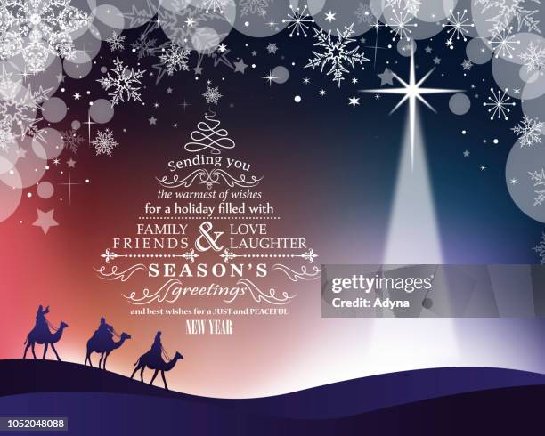 star of bethlehem - nativity scene silhouette stock illustrations