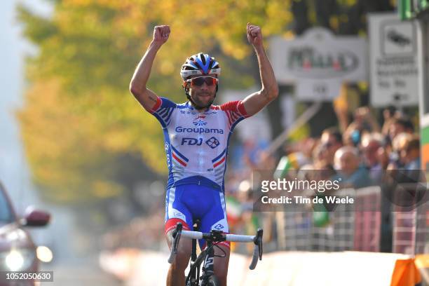 Arrival / Thibaut Pinot of France and Team Groupama - FDJ / Celebration / during the 112th Il Lombardia 2018 a 241km race from Bergamo to Como / IL /...