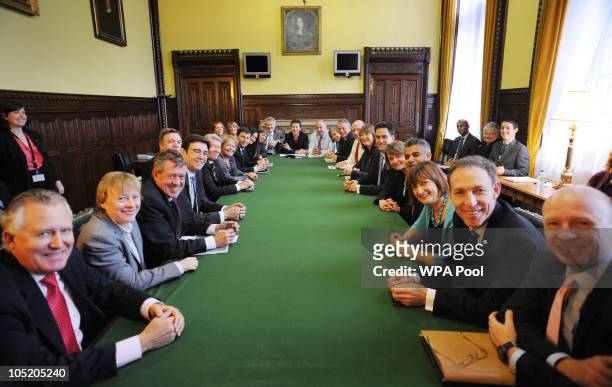 Labour Party leader Ed Miliband holds his first shadow cabinet meeting at the House of Commons on October 12, 2010 in London, England. Shadow...
