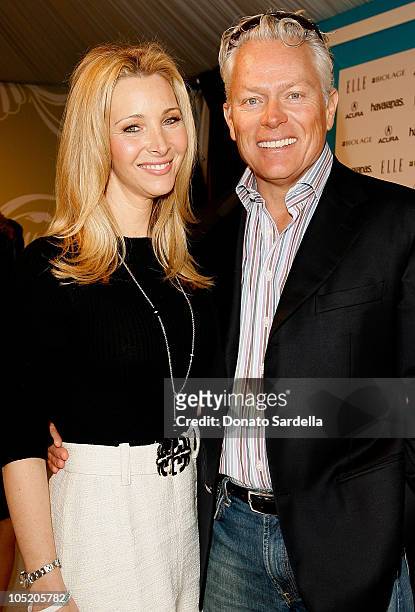 Actress Lisa Kudrow and husband Michel Stern at the ELLE Green Lounge at Film Independent's 2008 Spirit Awards at the Santa Monica Pier on February...