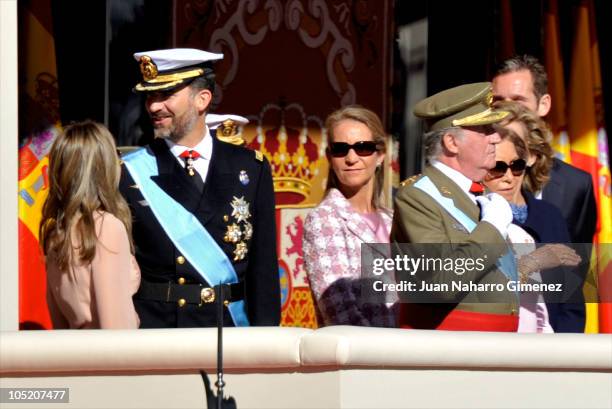 Princess Letizia of Spain, Prince Felipe of Spain, Princess Elena of Spain, King Juan Carlos I of Spain, Queen Sofia of Spain, Princess Cristina of...