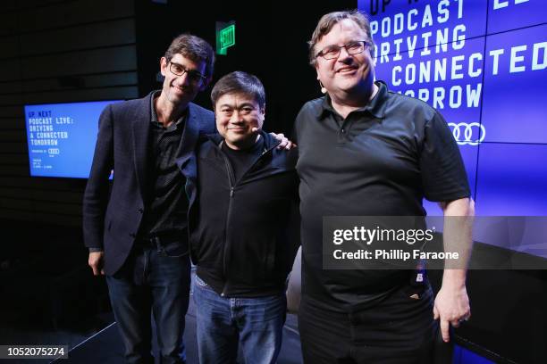 Nicholas Thompson, Joi Ito, and Reid Hoffman attend WIRED25 Festival: WIRED Celebrates 25th Anniversary  Day 1 on October 13, 2018 in San Francisco,...