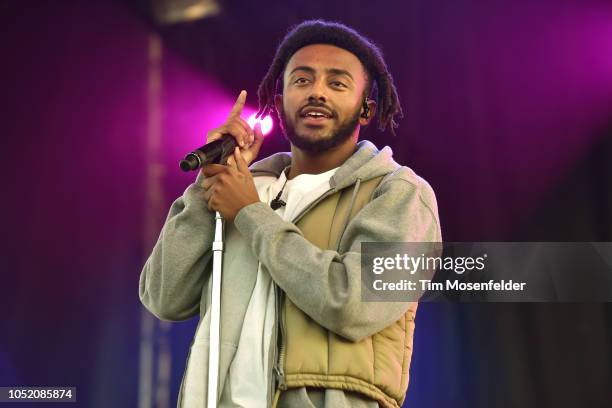 Amine performs during the 2018 Treasure Island Music festival at Middle Harbor Shoreline Park on October 13, 2018 in Oakland, California.