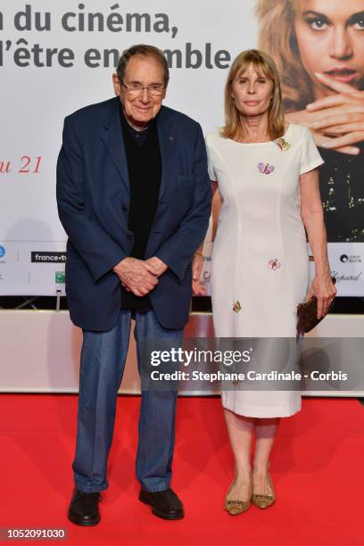 Robert Hossein and Candice Patou attend the opening ceremony during the 10th Film Festival Lumiere on October 13, 2018 in Lyon, France.