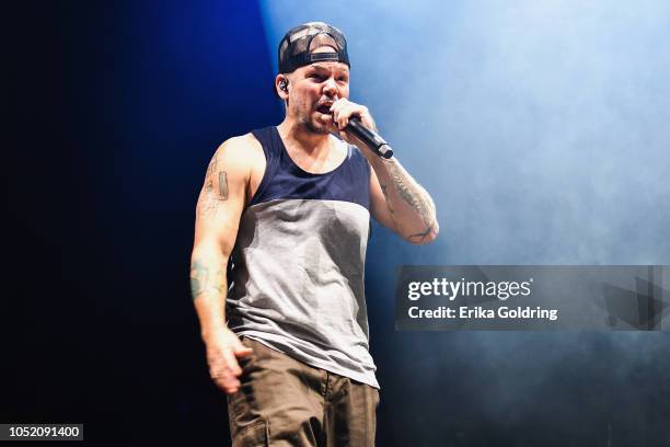 Puerto Rican rapper Residente performs during Austin City Limits Festival at Zilker Park on October 13, 2018 in Austin, Texas.