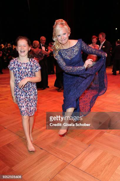 Andrea Kathrin Loewig and her film daughter Mathilde Fiedler during the Leipzig Opera Ball "Ahoj Cesko" on October 13, 2018 in Leipzig, Germany.
