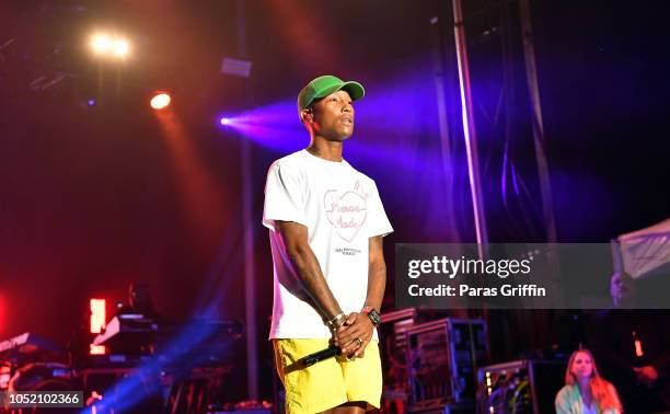 Pharrell Williams of N.E.R.D performs in concert during 2018 AfroPunk Festival Atlanta: Carnival of Consciousness at 787 Windsor on October 13, 2018...