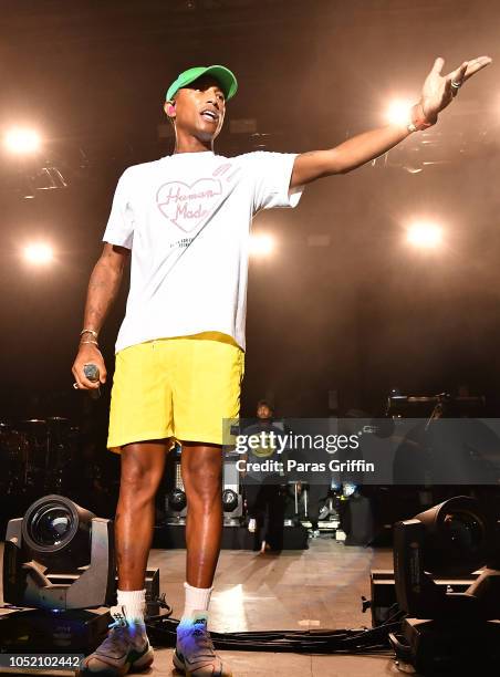 Pharrell Williams of N.E.R.D performs in concert during 2018 AfroPunk Festival Atlanta: Carnival of Consciousness at 787 Windsor on October 13, 2018...