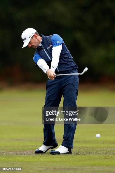 Wade Ormsby of Australia plays his second shot on the 2nd hole during ...