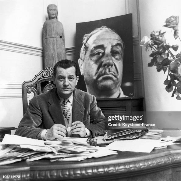 Portrait Of Marcel Pagnol In His Office In 1947 Portrait Of Marcel Pagnol In His Office In 1947