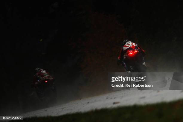 Tommy Bridewell of Great Britain and the Moto Rapido Ducati Team rides during the British Superbike Championship at Brands Hatch on October 14, 2018...
