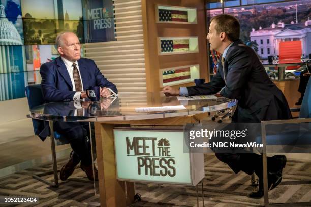 Pictured: John Brennan, Former CIA Director; NBC News Senior National Security and Intelligence Analyst, and moderator Chuck Todd appear on "Meet the...