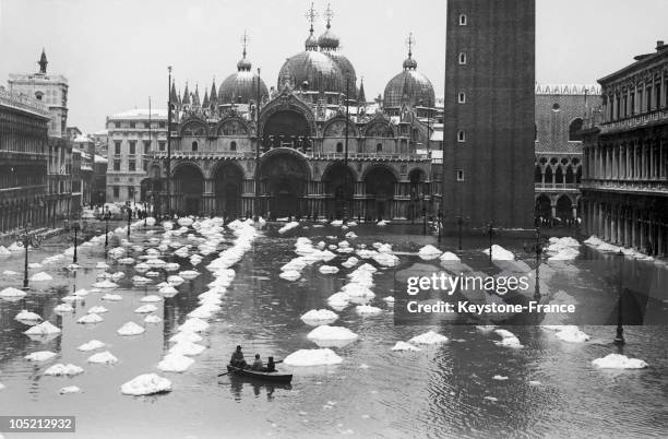 Saint Marc'S Square In Venice Flooded By The High Tide, On December 15, 1933.